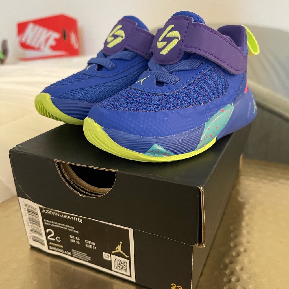 Nike Jordan’s Luka Kids Blue and Green Shoes